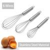 Stainless Steel Mini Whisk Kitchen Cuisine Manual Egg Beater Kitchen Kitchen Whips and Mixer 6 Wire Manual Frother Mini Whip