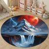 Eclectic Round Floral Multicolor Accent Rug, Non-Slip Floor Mat for Kids Room