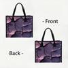 Purple Cracked Pattern Tote Bag Large Capacity Casual Handbag for Daily Shopping Travel Use