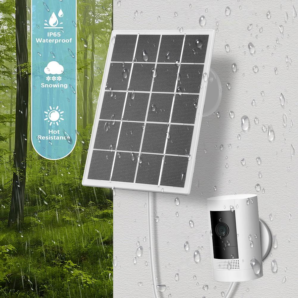 1/2 Set 10W Camera Solar Panel Charger Waterproof 360 Degree Adjustable Wall Mount for Ring Stick Up Cam/Spotlight Cam