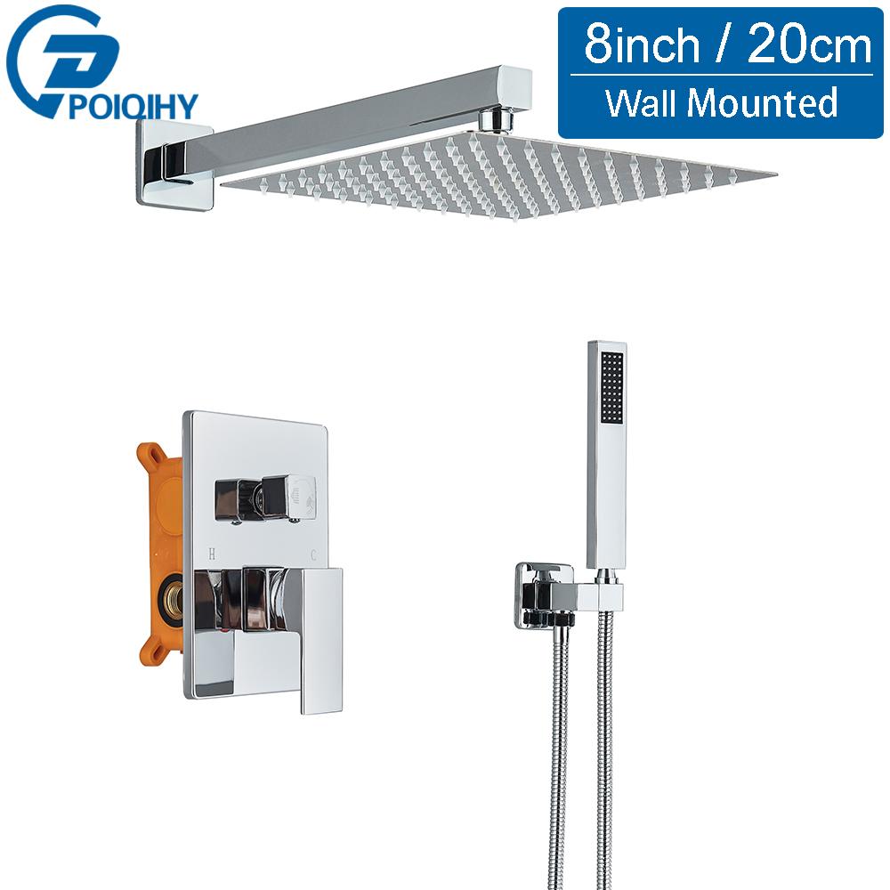 

Скрытый хромированный душевой набор для ванной комнаты, смеситель для душа, смеситель для душа с водопадом, двухходовой латунный смеситель