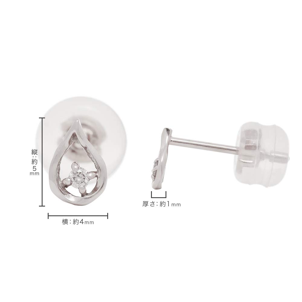 ESTELLE [WEB Exclusive] Diamond K10 White Gold Drop Motif Earrings 0212-2453-0012-0000