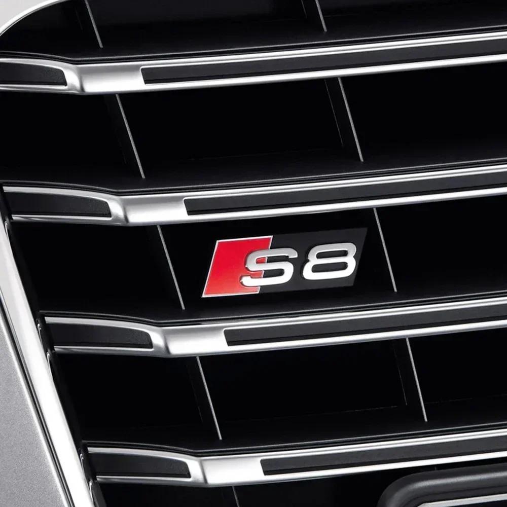 Audi ABS Plastic Car Front Grille Badge Emblem For Audi S3 S4 S5 S6 S7 S8 Exterior Modification Accessories Decoration Badge