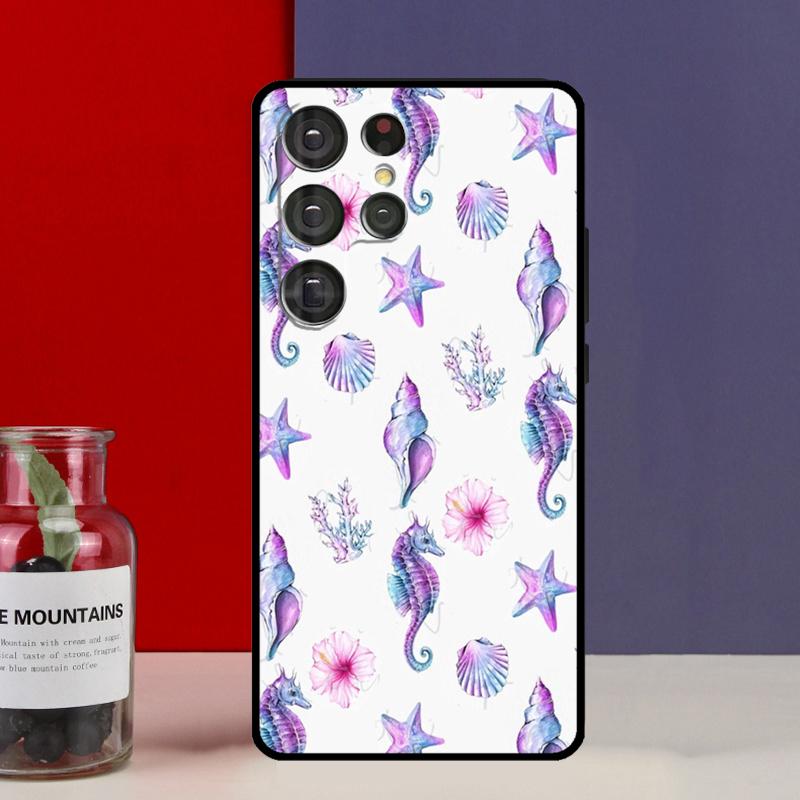 Starfish Seahorse Pattern Funda Case For Samsung Galaxy S25 Ultra S9 S10 S20 S21 S22 Plus S23 Ultra S24 FE Phone Cover