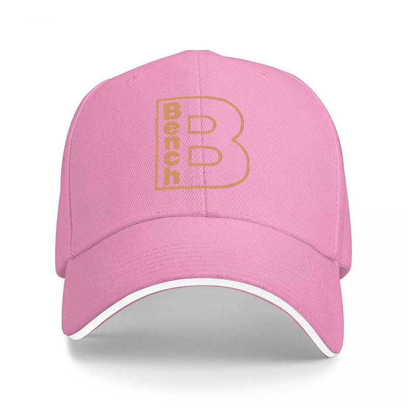 Bench Logo Baseball Cap Black with Orange B Design Classic Fit Adjustable Hat for Unisex and Women Streetwear Style