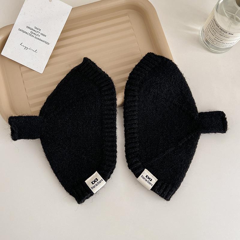 Novo Estilo de Inverno Estilo Concha Cor Sólida Luvas Tricotadas para Estudantes e Mulheres Quentes e Versáteis Dedos Expostos Mangas de Personalidade