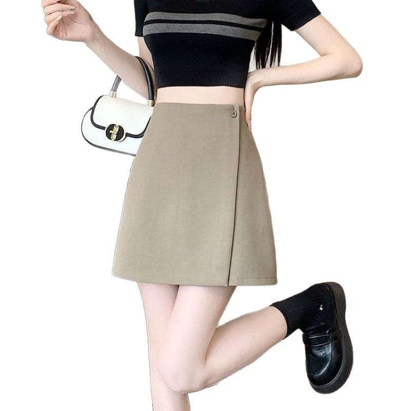 2025 High Waist A-Line Professional Casual Irregular Short Skirt