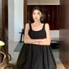 Cold department chic suit 2026 summer comfortable fashion minimalist black sleeveless loose bud dress women's clothing