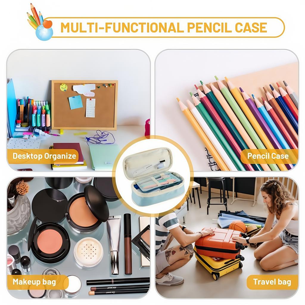 Large Capacity Simple Pencil Case Portable Aesthetic Pencil Bag Office Large Capacity Storage Bag Suitable for School Office