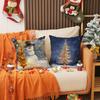 New Christmas Pillow Cover Holiday Decoration Santa Claus Print Cushion Linen Stain-resistant Home Sofa Cushion