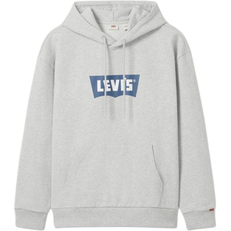 Levis Loose Fit Simple Comfortable Long Sleeve Hoodie Men Hoodies Gray 0018O-0001