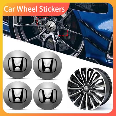 4 piezas 56 mm Tapa Central de Cubo de Rueda de Coche Pegatina Emblema de Tapa de Llanta Para Civic Accord CRV HRV Jazz City Odyssey Vezel Accesorios