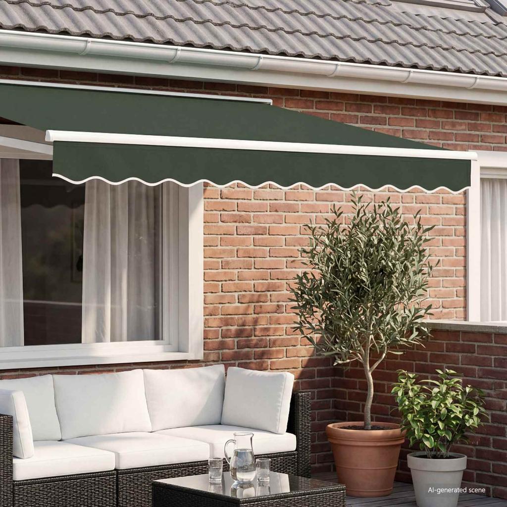 Awning Valance Replacement Dark Green 281 x 20 cm Polyester