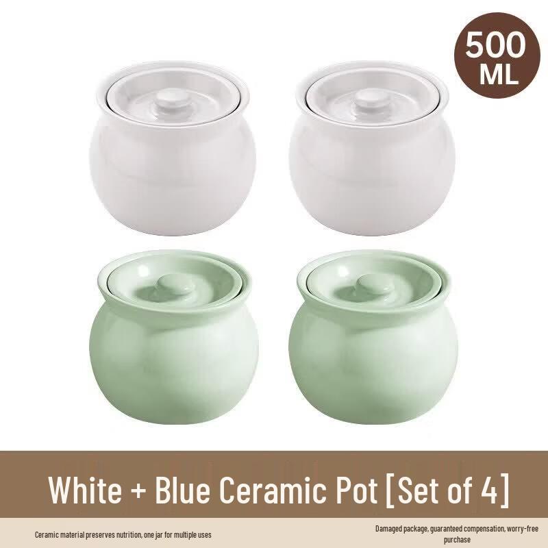 Ceramic Double Boiler Stew Pot with Lid