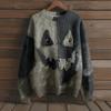 Long Sleeve Pullover Sweaters For Women O Neck Casual Cute Printing Knit Oversized Sweater