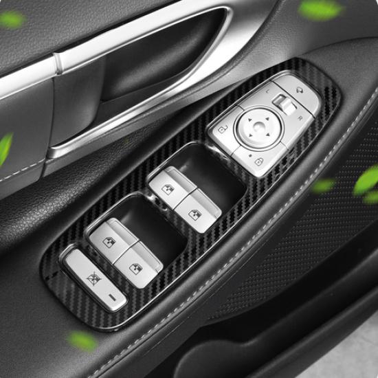 For Hyundai Sonata - Window Switch Panel Cover Set Carbon Fiber Look