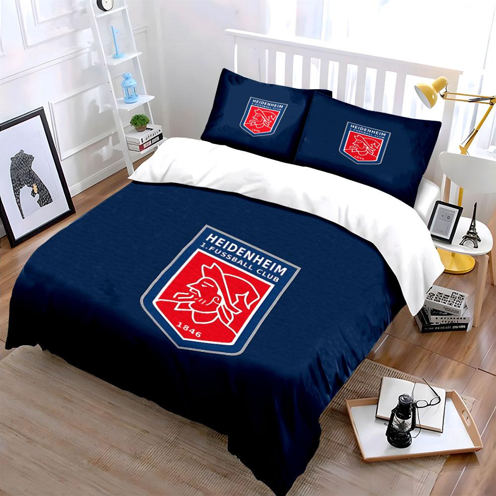 Heidenheim FC Emblem Design Bedding Duvet Cover Set Duvet Cover Pillowcases  (1*Duvet Cover 2*Pillowcases, without duvet insert)