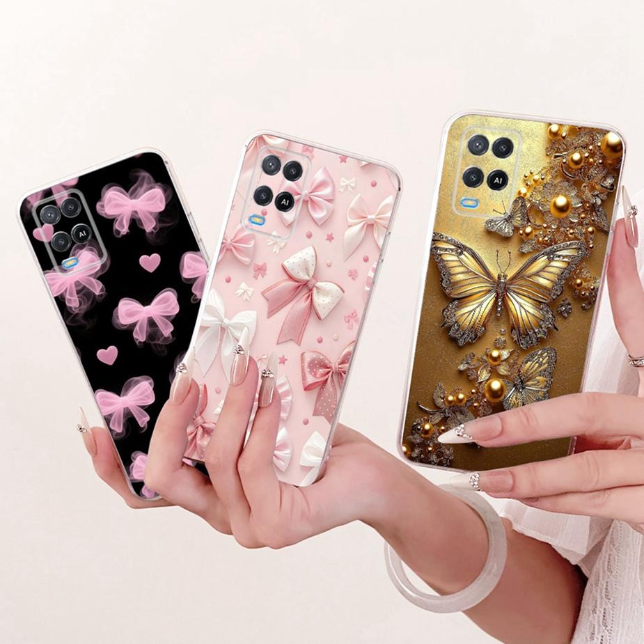 For Oppo A54 4G Case CPH2239 Luxury Butterfly Painted Cover Soft Silicone Phone Case For Oppo A54 5G A 54 s OppoA54s Fundas Bags
