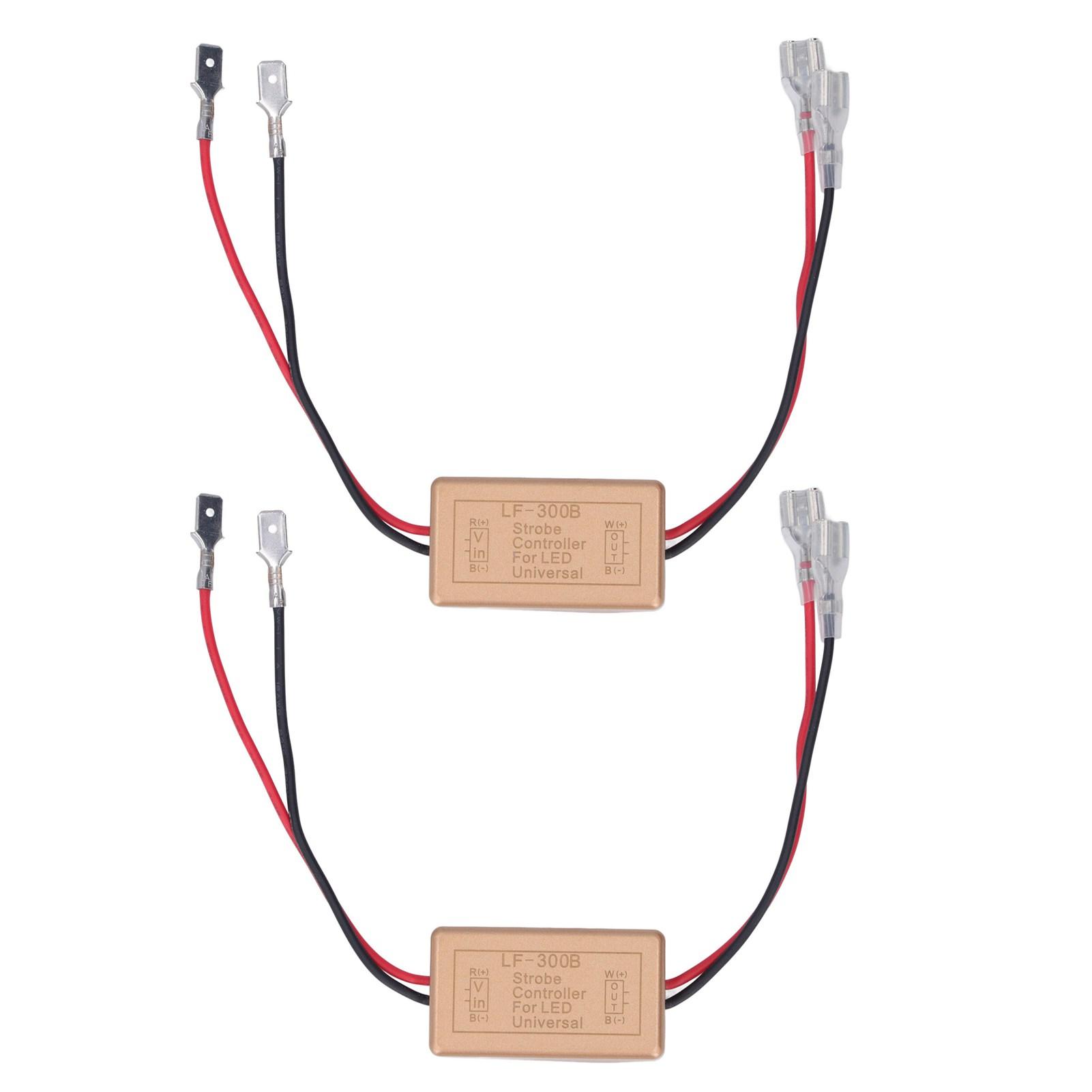 2PCS LED Strobe Controller Car Headlight Signal Light Control Flasher Module LF‑300B H1 ABS
