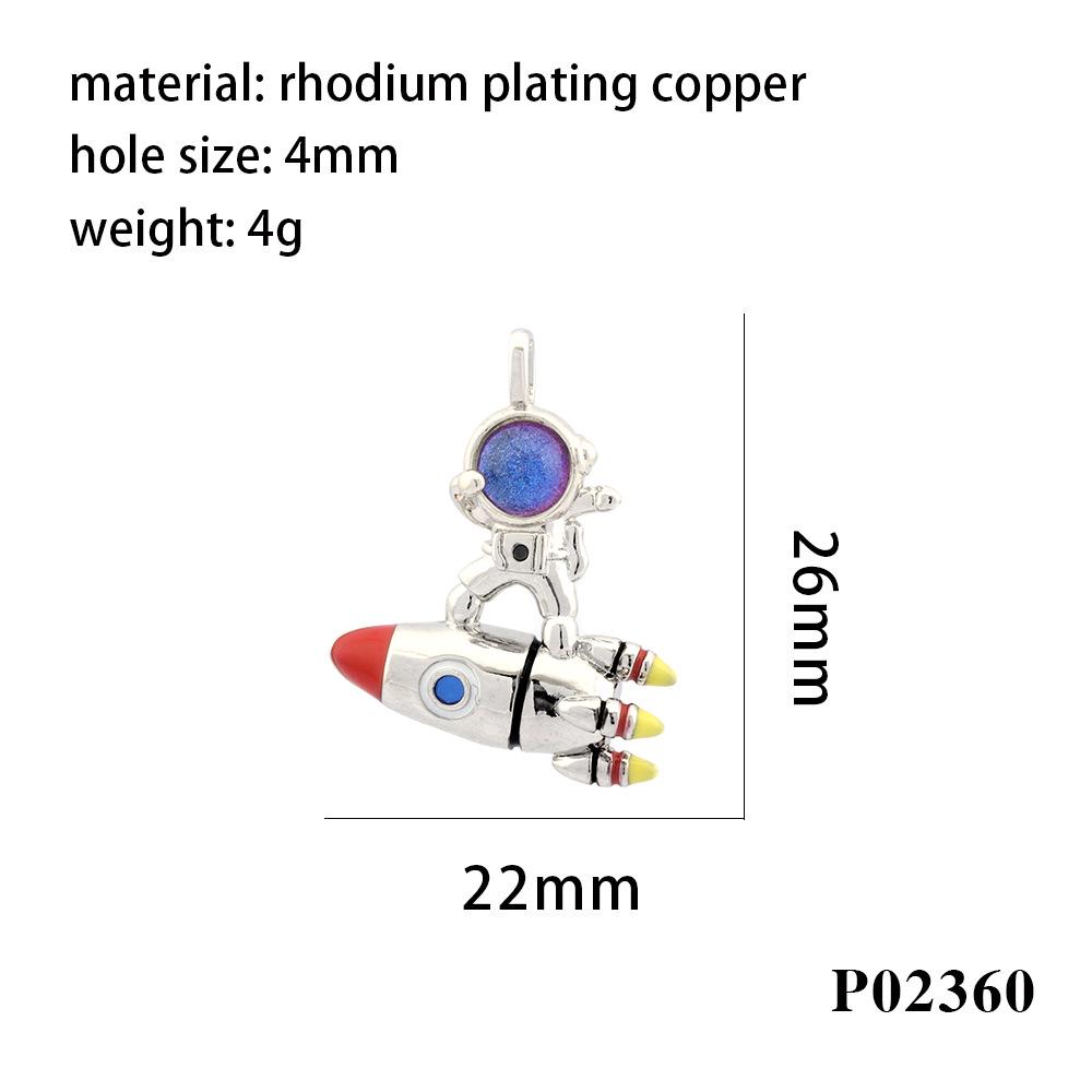 New Astronaut Crystal Pendant Necklace - Niche Cartoon Design, DIY Drop Oil Jewelry Accessories