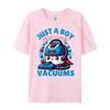 Just A Boy Who Loves Vacuums Cleaning Lover Funny Boys Grey Shirt Graphic Tee T Shirts Man Tops Tees Luxury