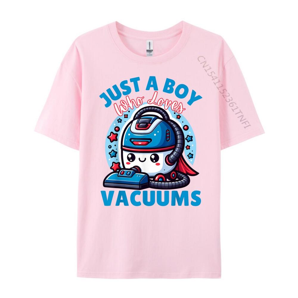 Just A Boy Who Loves Vacuums Cleaning Lover Funny Boys Grey Shirt Graphic Tee T Shirts Man Tops Tees Luxury