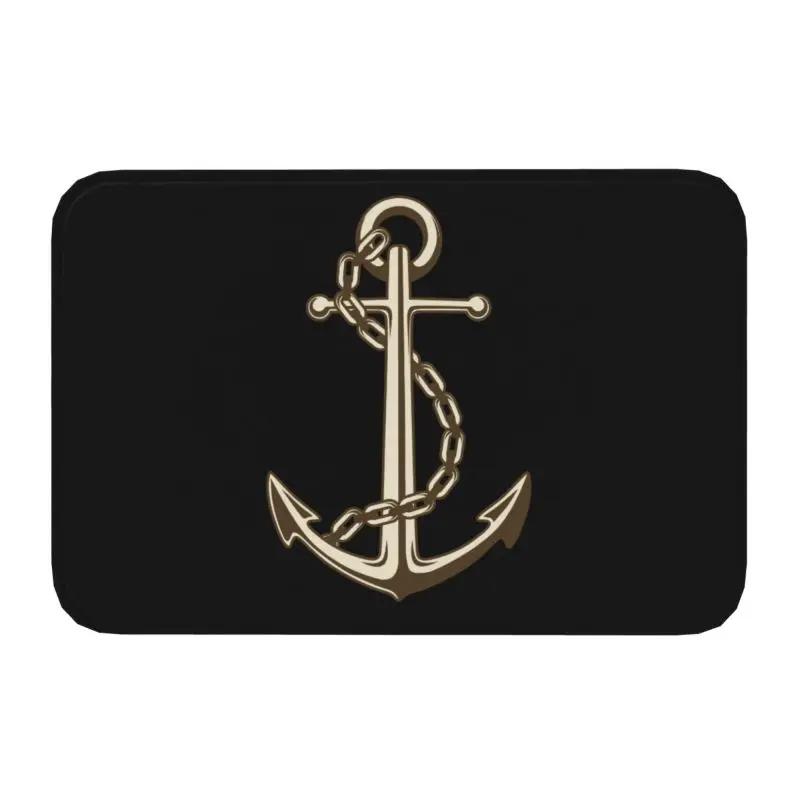 Custom Vintage Nautical Compass Doormat Non-Slip Entrance Kitchen Bath Mats Captain Anchor Boat Living Room Rug Carpet Footpad