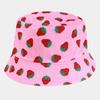 Sided Summer Double Strawberry Printed Fisherman Hat Outdoor Beach Cap Sunshade