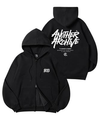 Another Archive 2Way Graffiti Zip-Up Hoodie_Black