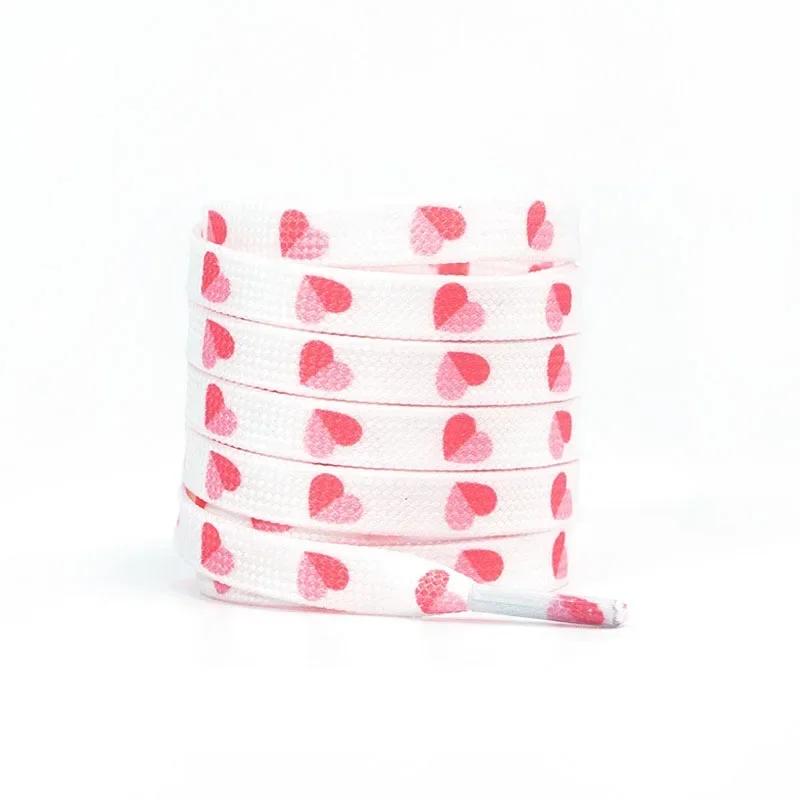 NEW Flat Pink Love Shoelace Personalized Valentine's Day Heart Shoelaces Rope Couples High Canva Sports Shoes Shoe Laces for AF1