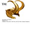 Pet Costume Accessories Cat Horn Crown Helmet, Golden Headpiece, with Ear Holes, Halloween Headgear Funny Cosplay Helmet for Theme Parties Photo Props
