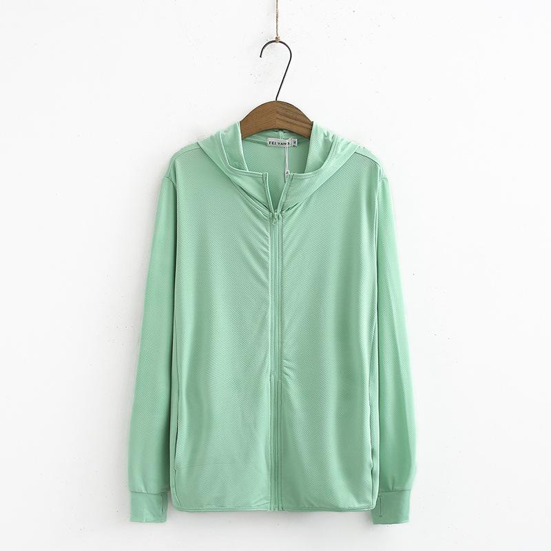 Summer Plus Size Women's Hooded Sun Protection Cardigan - Long Sleeve Versatile Jacket