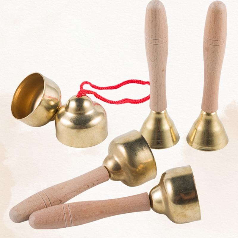 2 Pairs Hand Percussion Bells With Strings/Handles Music Learning Toy For Music Education And Rhythm Training Enduring