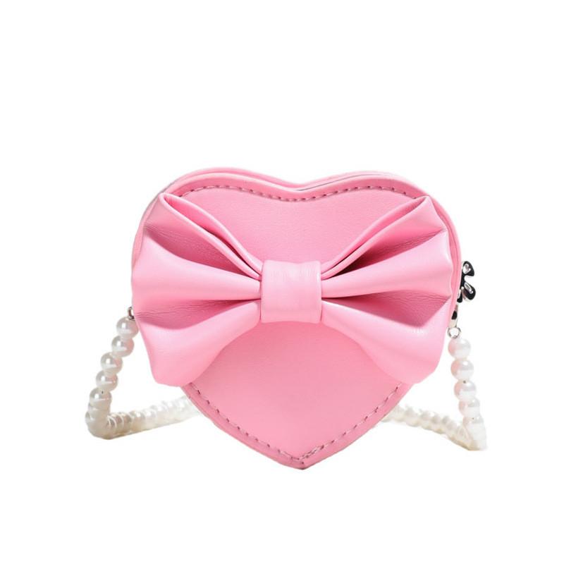 Pu Mini Heart Shaped Shoulder Bag With Zipper Closure For Daily Use