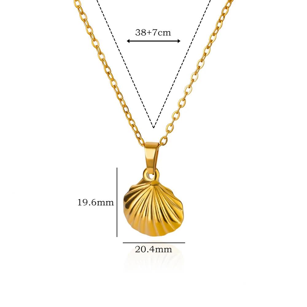 Charm Shell Starfish Conch Fashion Star Necklace for Women Pearl Stainless Steel Waterproof Choker Jewelry Romantic Gifts