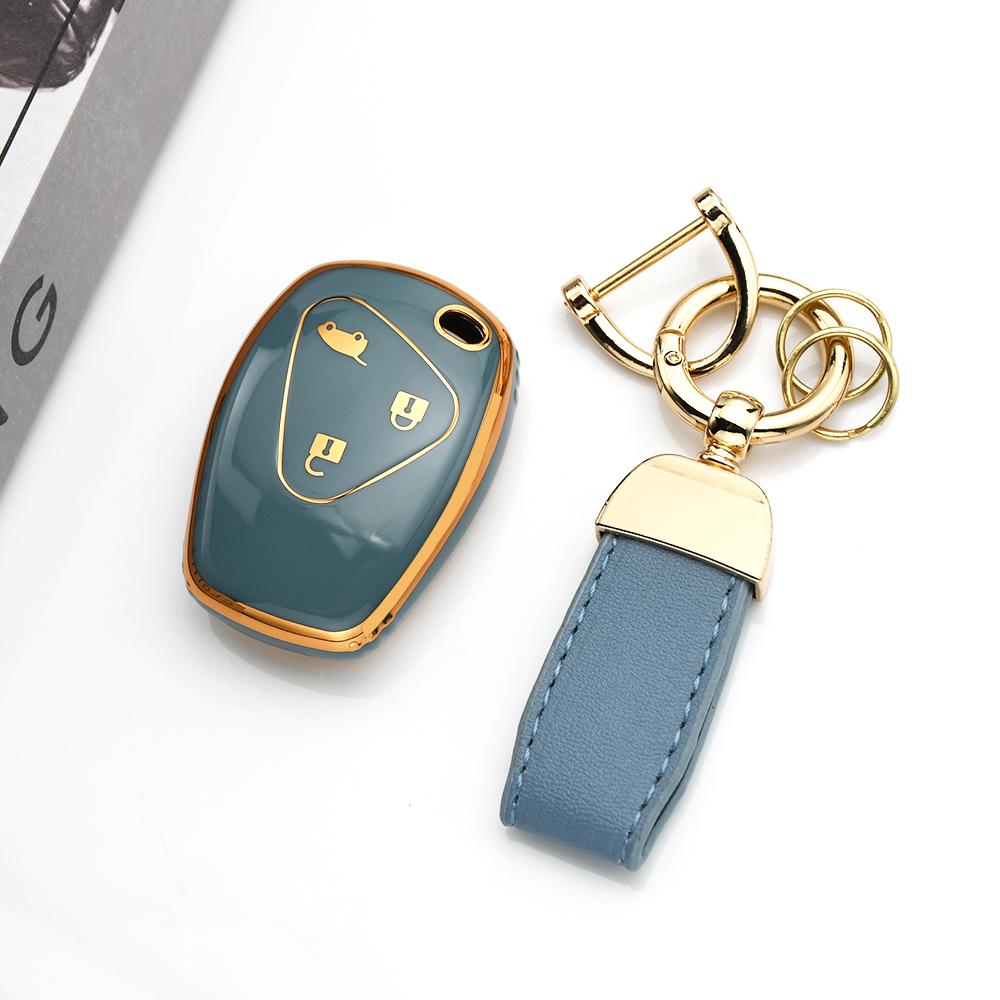 Gold Edge Soft Tpu For Renault Duster Sandero Clio Trafic Twingo Kangoo Master Modus Dacia Car Key Case 2/3 Buttons Keyless