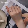 BAMOER   CopperOval Gemstone Ring for Women Green Pink Zirconium Prongs Setting Ring Wedding Bridal Jewelry Gift