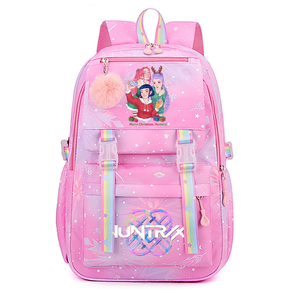 Christmas K-Pop Demon Hunters Printed Large Capacity Waterproof Backpack Teenger Student Girl Boy Schoolbag Bookbag waterproof Travel Bag Mochila