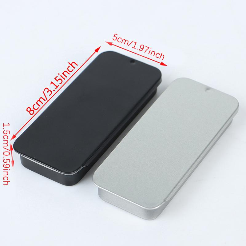 Portable Tin Box Mini Iron Slide Cover Storage Jewelry Pill Cases Container Can