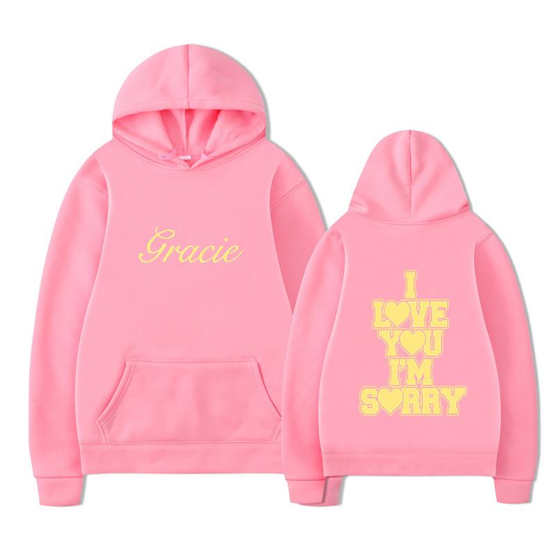 I Love You I'm Sorry Letter Printing Hoodies Men's and Women's Harajuku Pullover Street Wear Unisex Autumn Winter Sweater