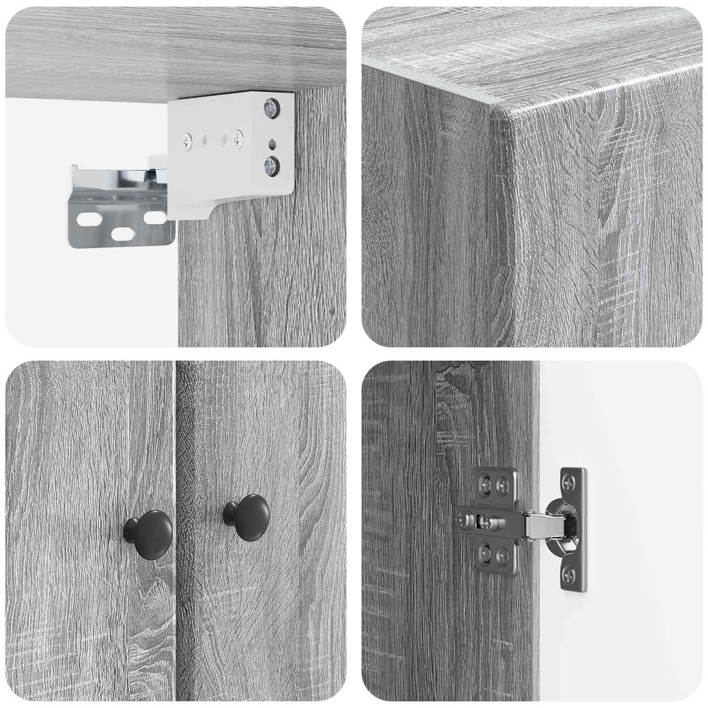 Wall Mounted Cabinet Grey Sonoma 59 x 31 x 60 cm Particleboard