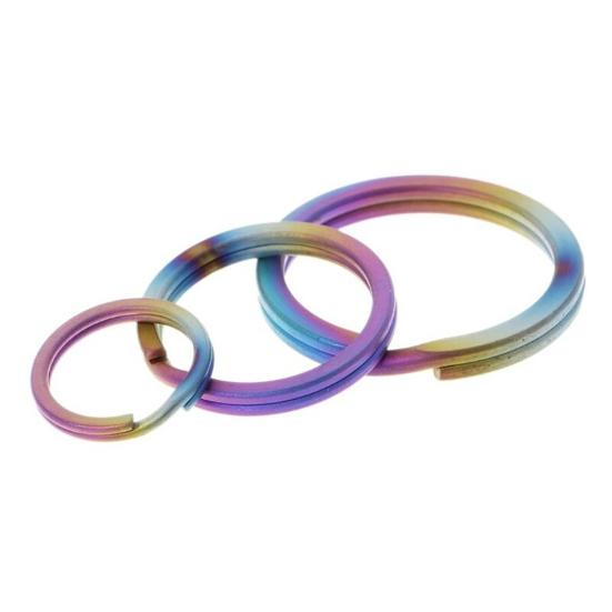 1 st titanmetall nyckelring Lättviktig Rostfri nyckelring Rund Hängande Cirkel