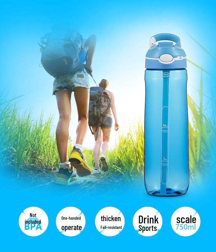 750ML Tritan Sports Water Bottle - Large Capacity, Portable Fitness Cup