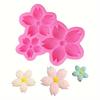3pcs Flower-Shaped Silicone Molds for Baking And Crafting - Includes Cherry Blossom, Plum Blossom, And Sunflower Designs