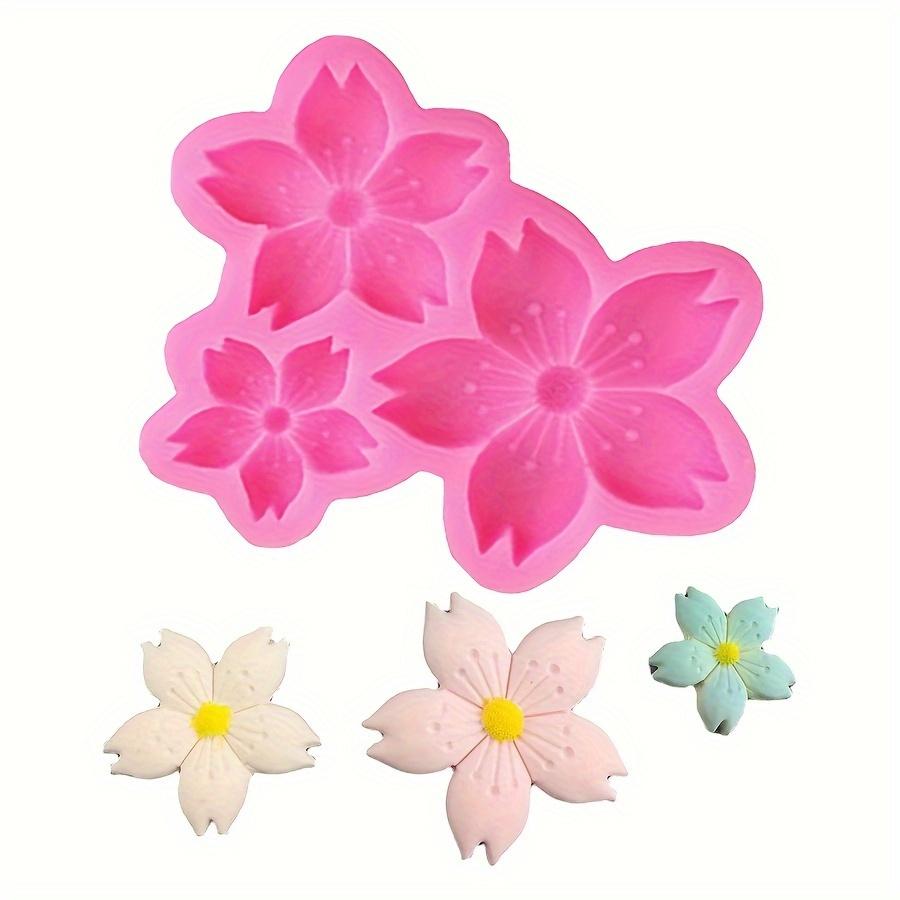 3pcs Flower-Shaped Silicone Molds for Baking And Crafting - Includes Cherry Blossom, Plum Blossom, And Sunflower Designs