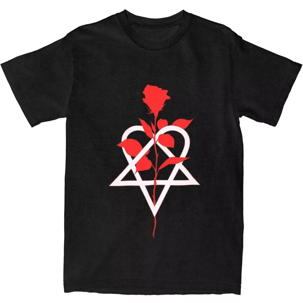 Him Band Ville Valo Heartagram Love Metal T-Shirt Summer Streetwear T-Shirts Trending Tshirt for Women Short-Sleeved Tees