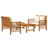 3 Piece Garden Lounge Set with Cushions Solid Acacia Wood