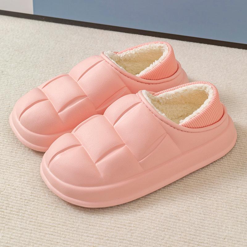 Cotton Slippers Women's Bags and Indoor Home Winter Warm Shoes Thick-soled Confinement Cotton Shoes Men's Non-slip and Wear-resistant