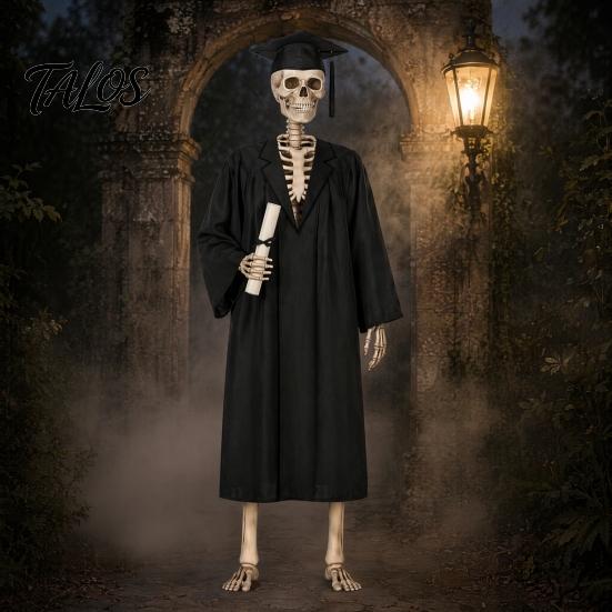Skull Costume Set, Easy-to-Wear Outdoor Skeleton Outfit, Reinforced Stitching Durable Cosplay Costume, for Home Courtyard Balcony