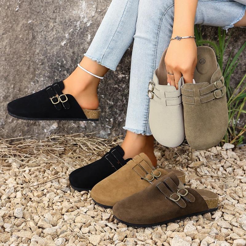 *Fashiable Round Toe Sexy and Comfortable Flat Shoes Spring and Summer New Baotou Elegant Casual Slippers for Women
